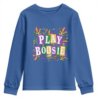 Funny Play Boosie Mardi Gras Youth Sweatshirt Fat Tuesday Carnival Fleur De Lis Music