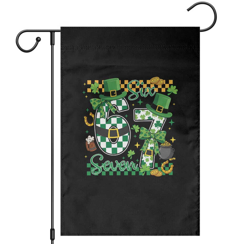 67 St Patricks Day Garden Flag Funny Six Seven Meme Lucky Shamrock