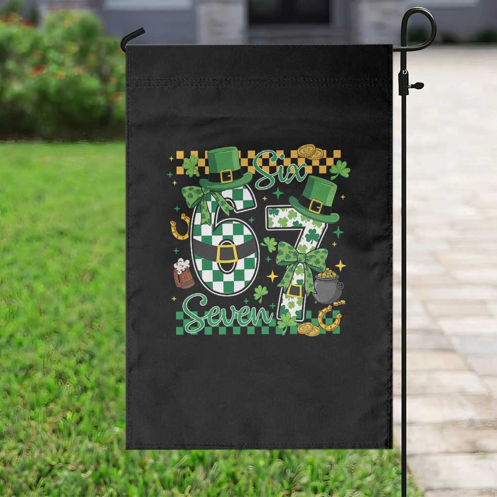 67 St Patricks Day Garden Flag Funny Six Seven Meme Lucky Shamrock