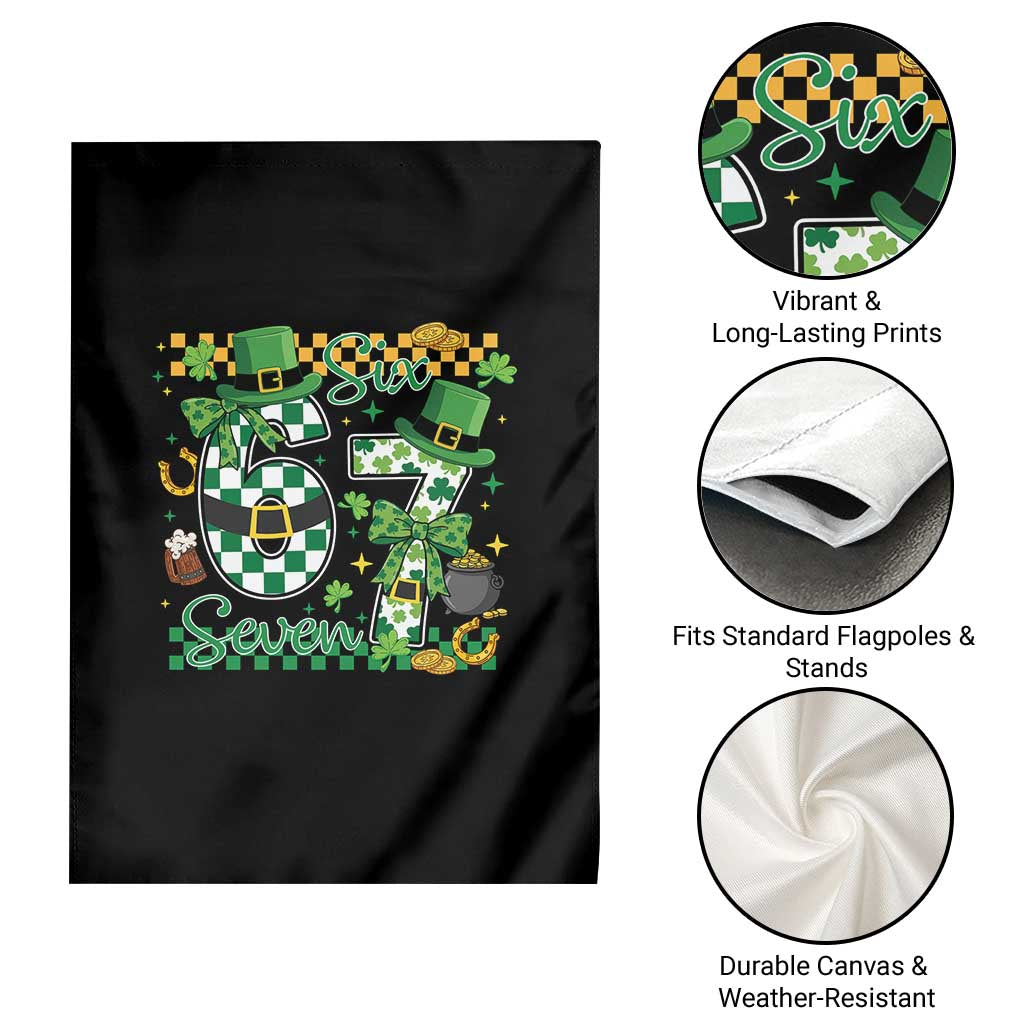 67 St Patricks Day Garden Flag Funny Six Seven Meme Lucky Shamrock
