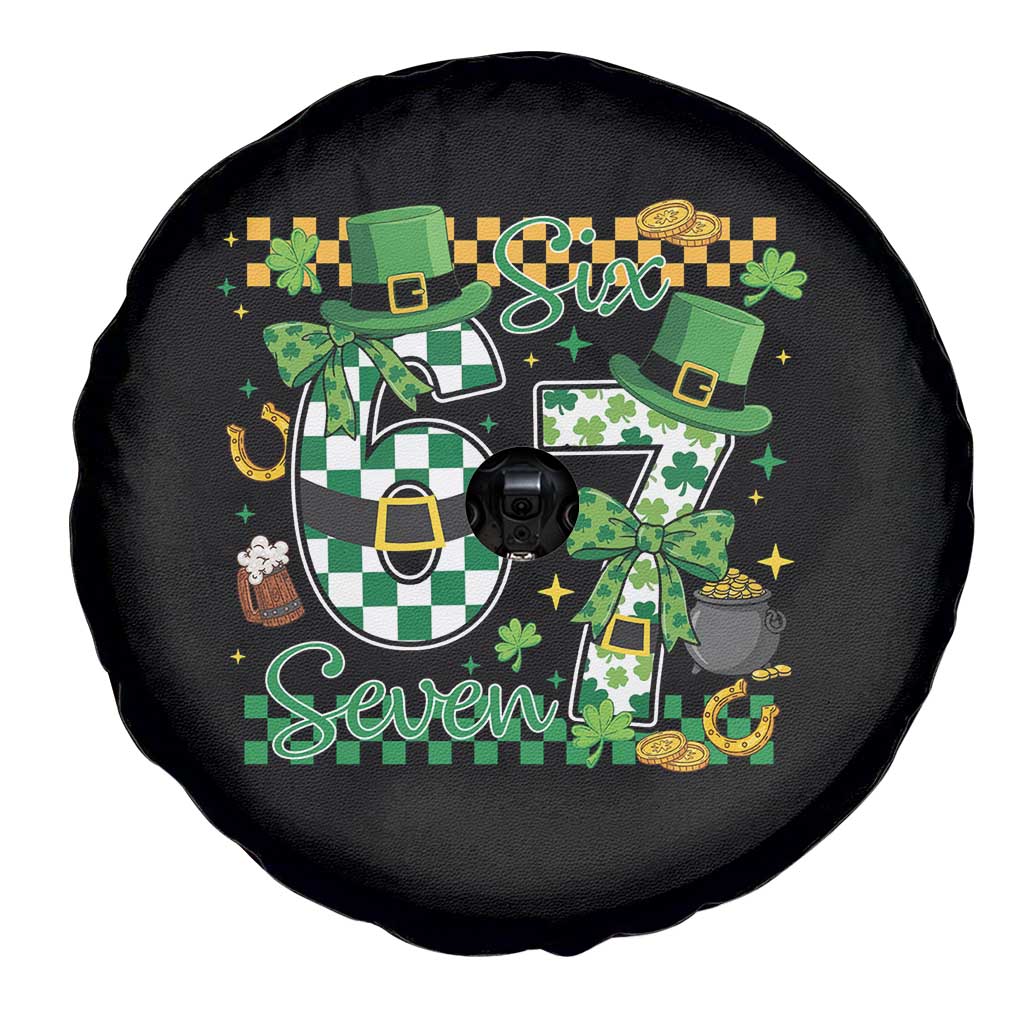 67 St Patricks Day Spare Tire Cover Funny Six Seven Meme Lucky Shamrock