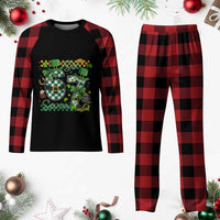 67 St Patricks Day Plaid Pajama Set Funny Six Seven Meme Lucky Shamrock