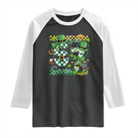 67 St Patricks Day Raglan Shirt Funny Six Seven Meme Lucky Shamrock