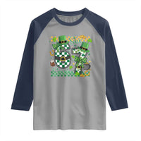 67 St Patricks Day Raglan Shirt Funny Six Seven Meme Lucky Shamrock