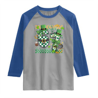 67 St Patricks Day Raglan Shirt Funny Six Seven Meme Lucky Shamrock