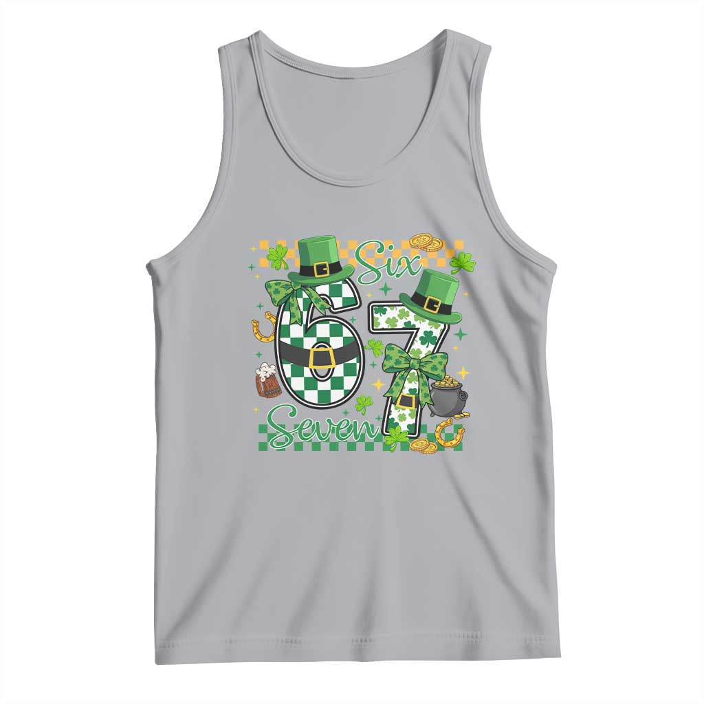 67 St Patricks Day Tank Top Funny Six Seven Meme Lucky Shamrock