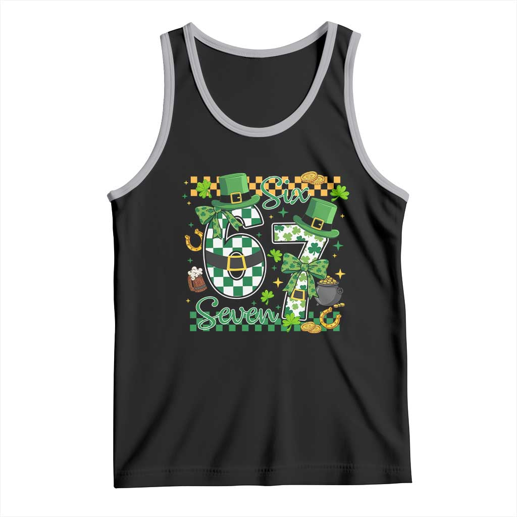 67 St Patricks Day Tank Top Funny Six Seven Meme Lucky Shamrock