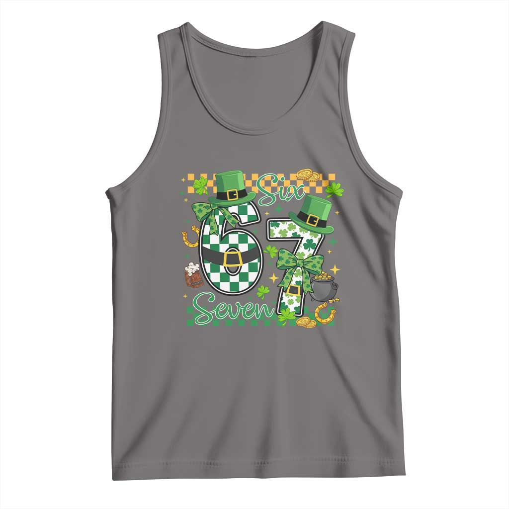 67 St Patricks Day Tank Top Funny Six Seven Meme Lucky Shamrock
