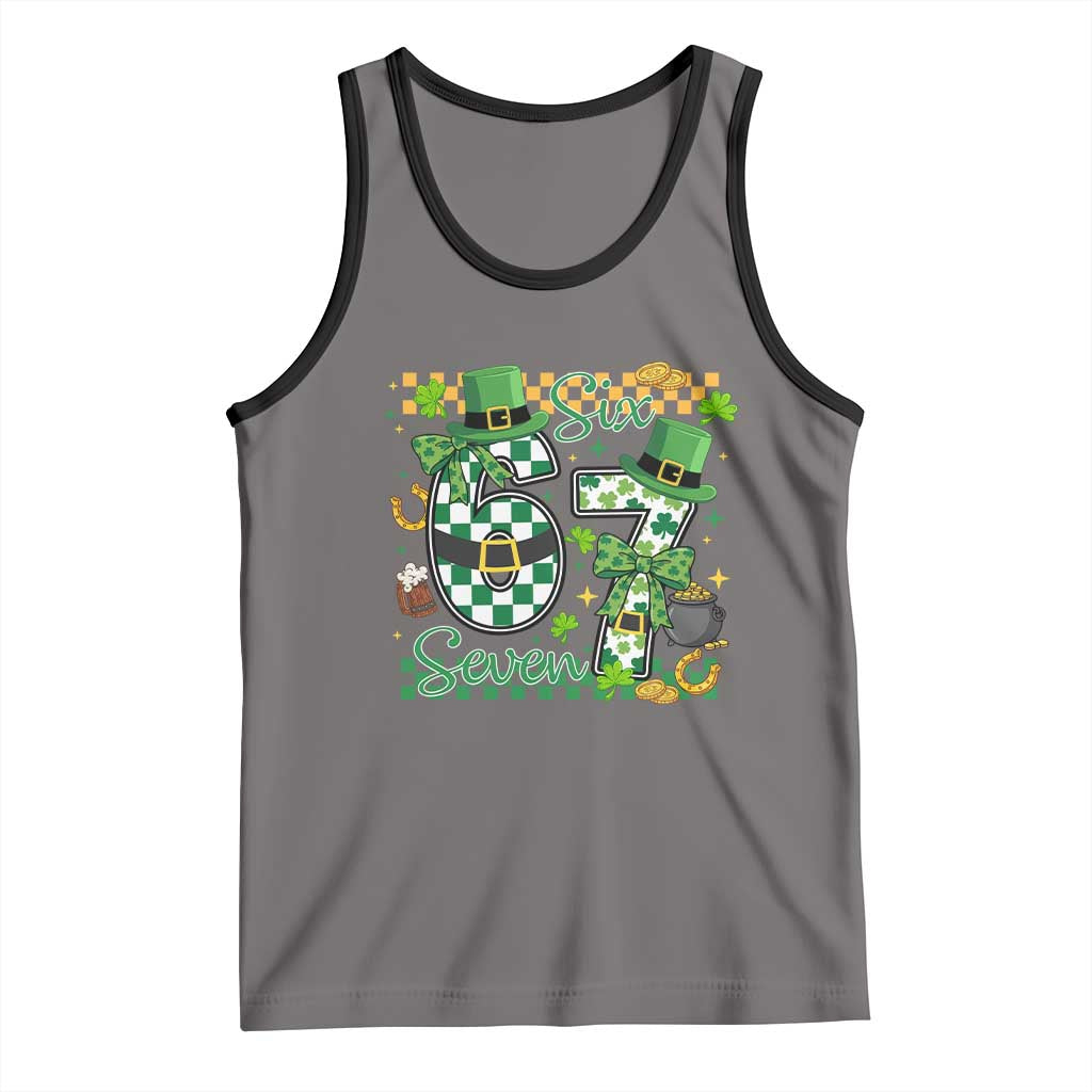 67 St Patricks Day Tank Top Funny Six Seven Meme Lucky Shamrock