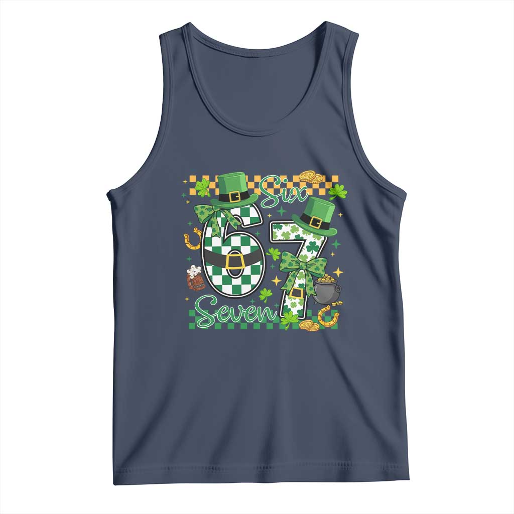 67 St Patricks Day Tank Top Funny Six Seven Meme Lucky Shamrock