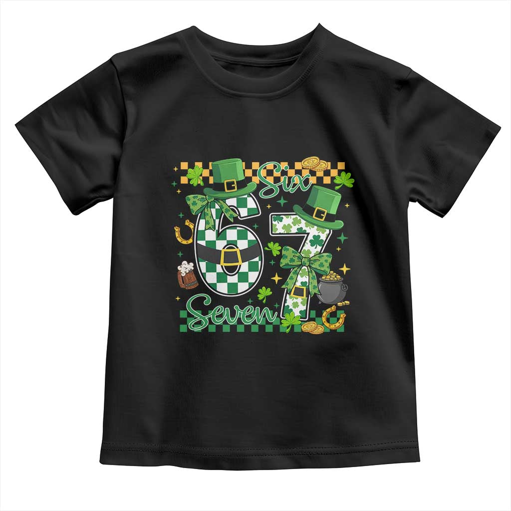 67 St Patricks Day Toddler T Shirt Funny Six Seven Meme Lucky Shamrock