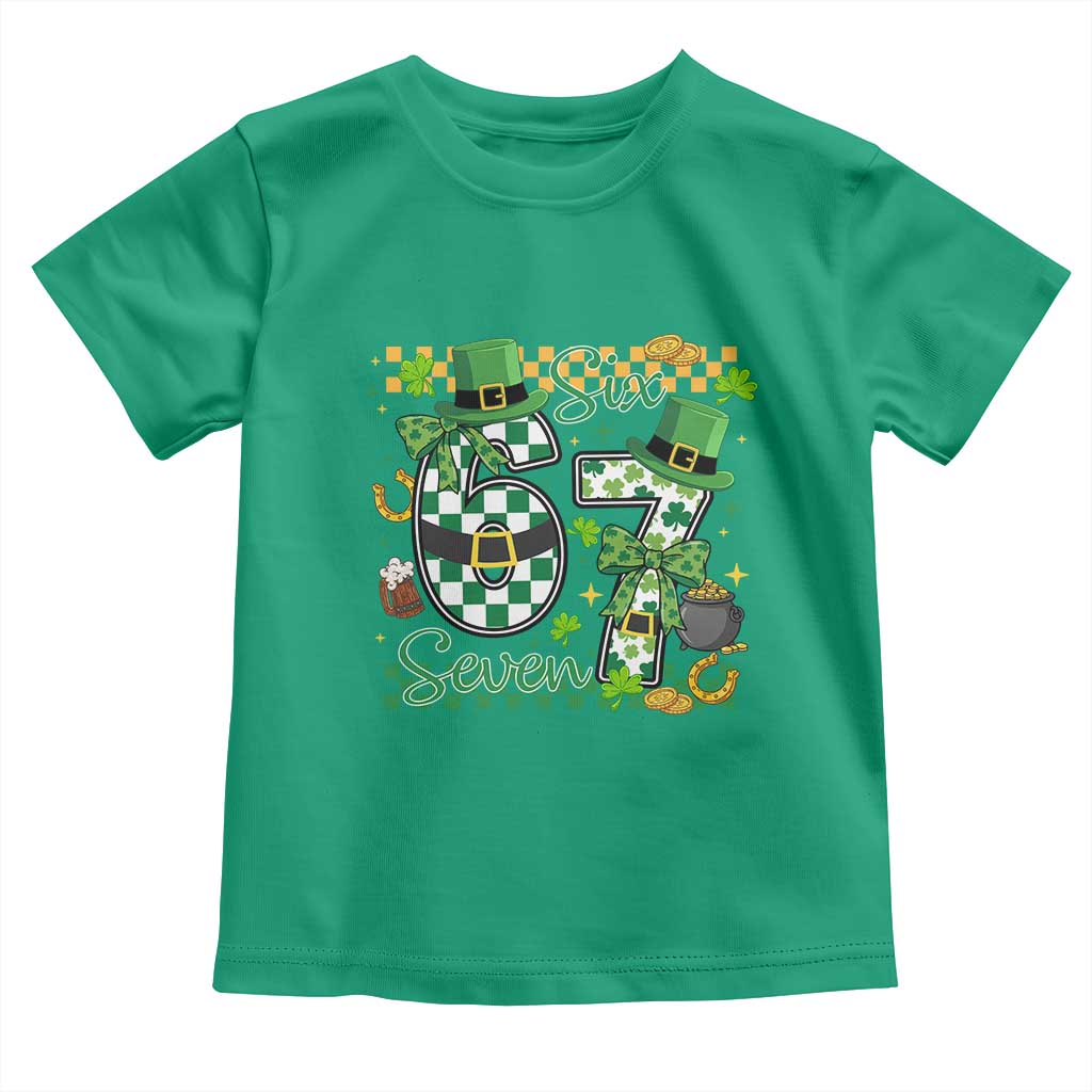 67 St Patricks Day Toddler T Shirt Funny Six Seven Meme Lucky Shamrock