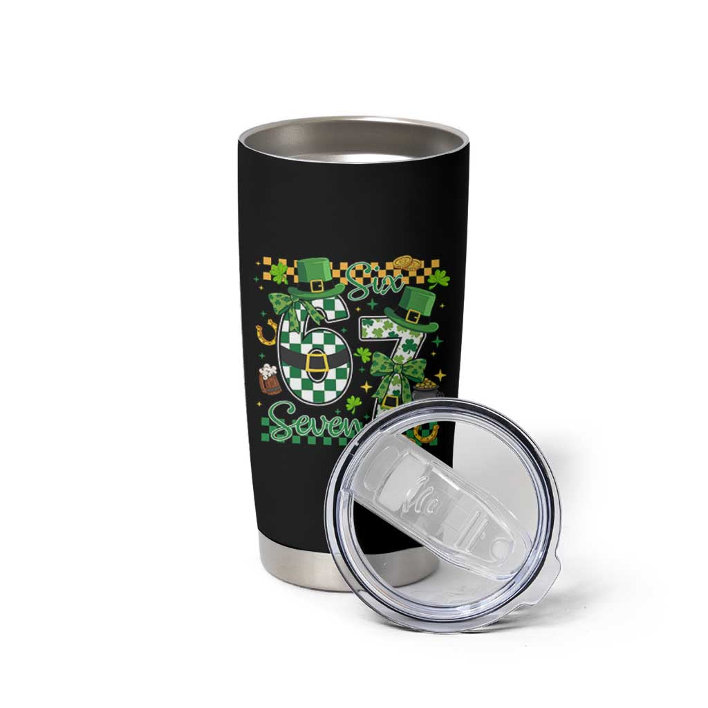 67 St Patricks Day Tumbler Cup Funny Six Seven Meme Lucky Shamrock