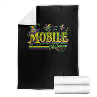 Mardi Gras Mobile Alabama AL Carnival Beads Throw Blanket