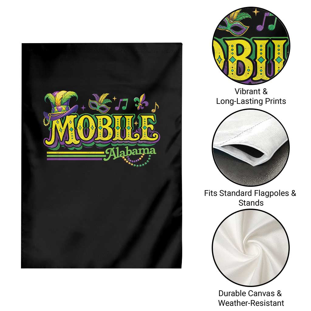 Mardi Gras Mobile Alabama AL Carnival Beads Garden Flag