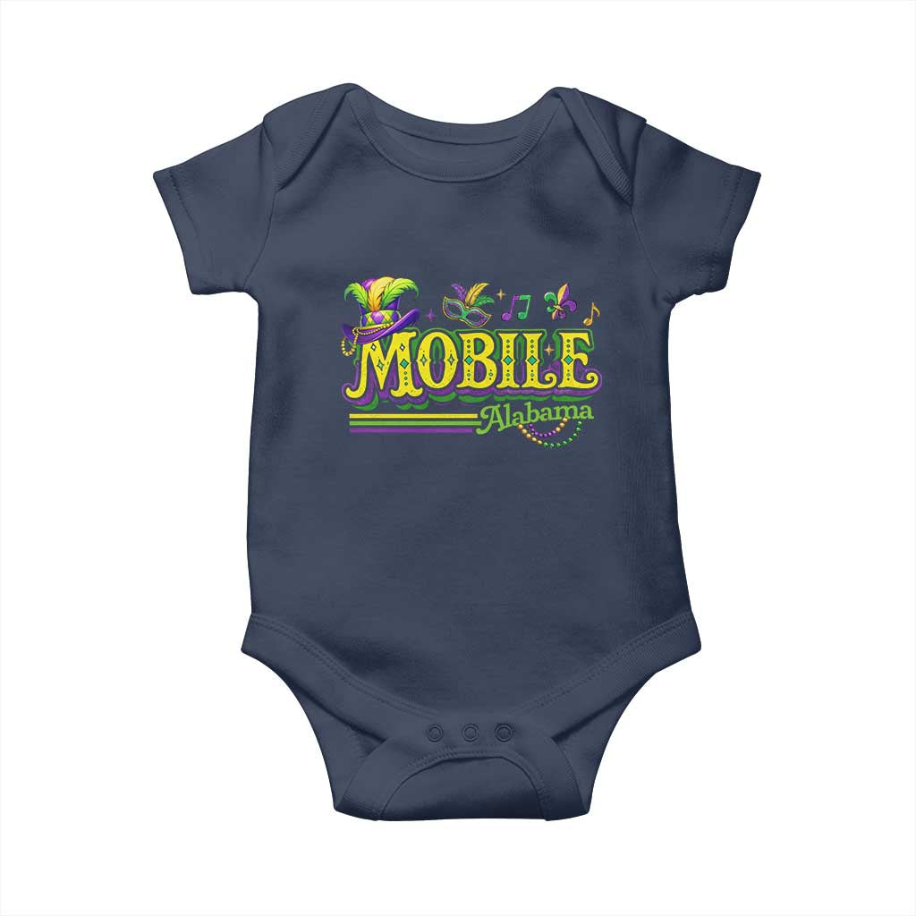 Mardi Gras Mobile Alabama AL Carnival Beads Baby Onesie