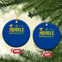 Mardi Gras Mobile Alabama AL Carnival Beads Ceramic Ornament