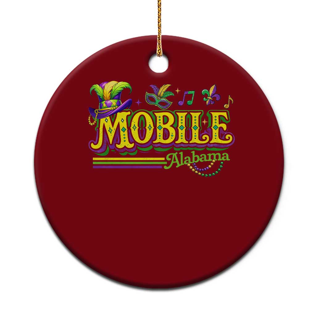 Mardi Gras Mobile Alabama AL Carnival Beads Ceramic Ornament