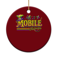 Mardi Gras Mobile Alabama AL Carnival Beads Ceramic Ornament