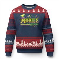 Mardi Gras Mobile Alabama AL Carnival Beads Ugly Christmas Sweater