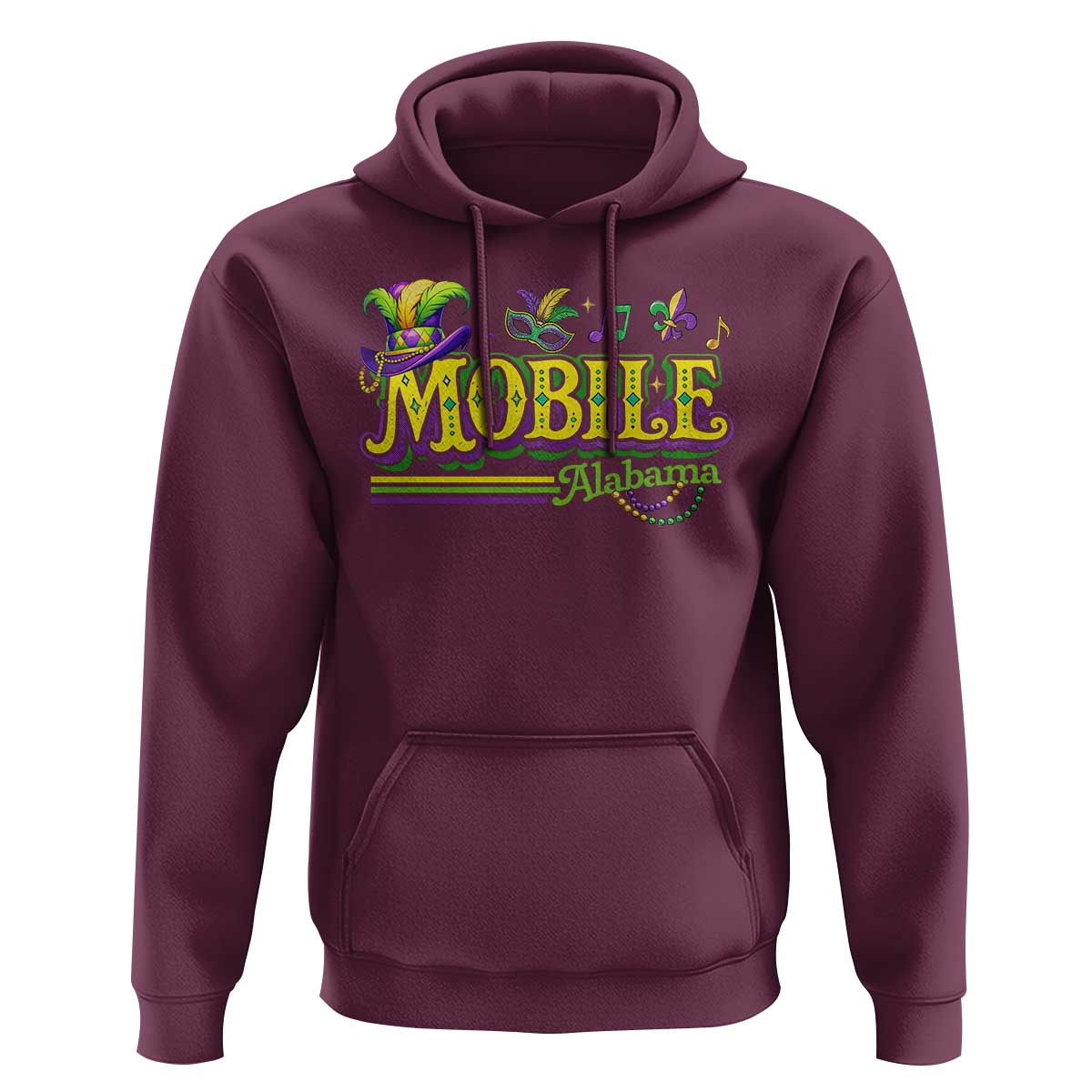 Mardi Gras Mobile Alabama AL Carnival Beads Hoodie