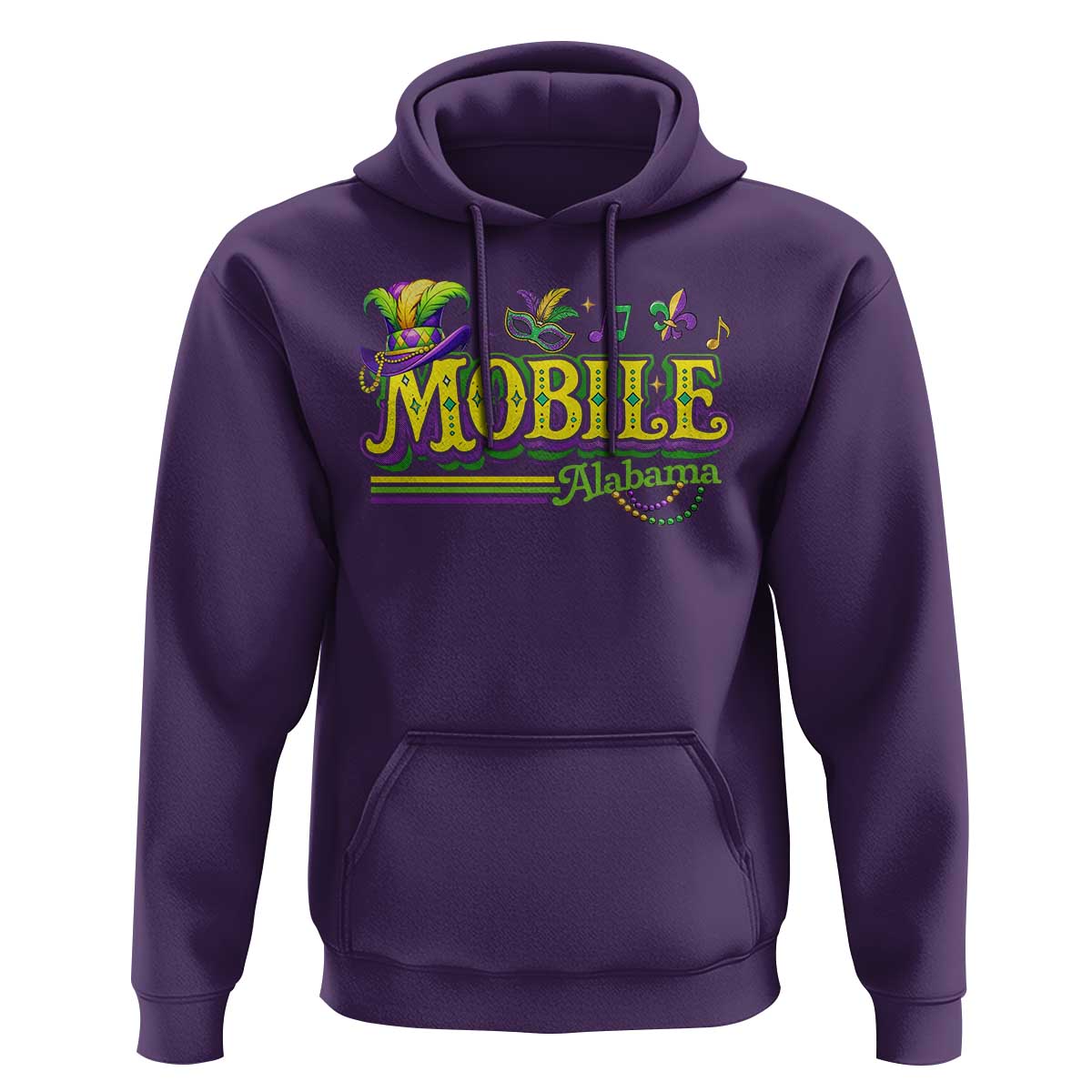 Mardi Gras Mobile Alabama AL Carnival Beads Hoodie