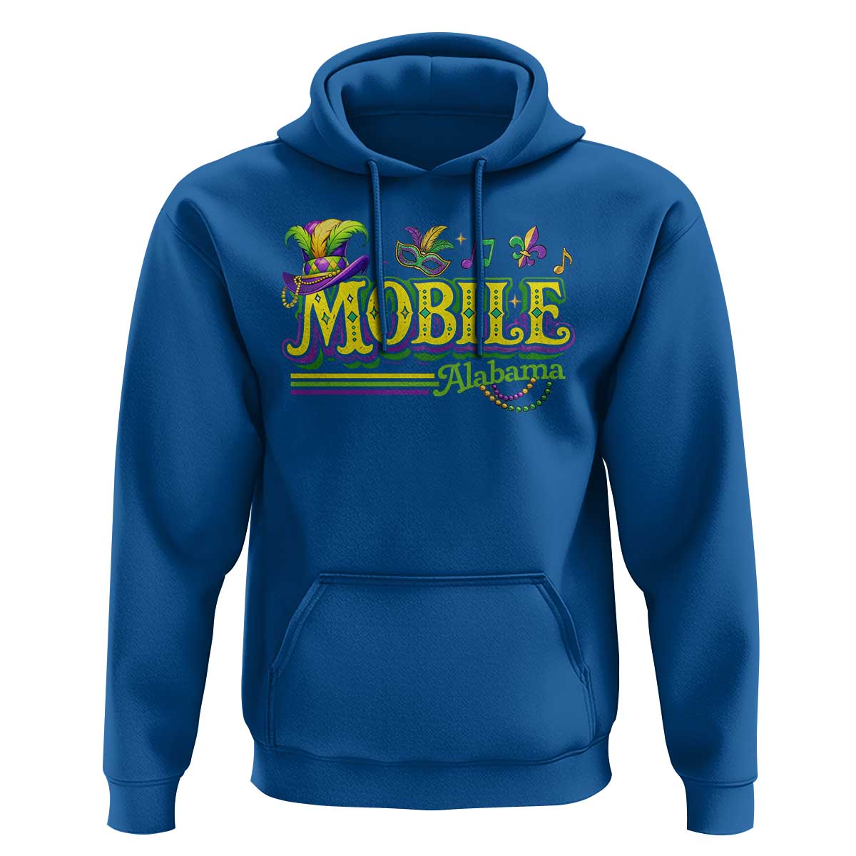 Mardi Gras Mobile Alabama AL Carnival Beads Hoodie
