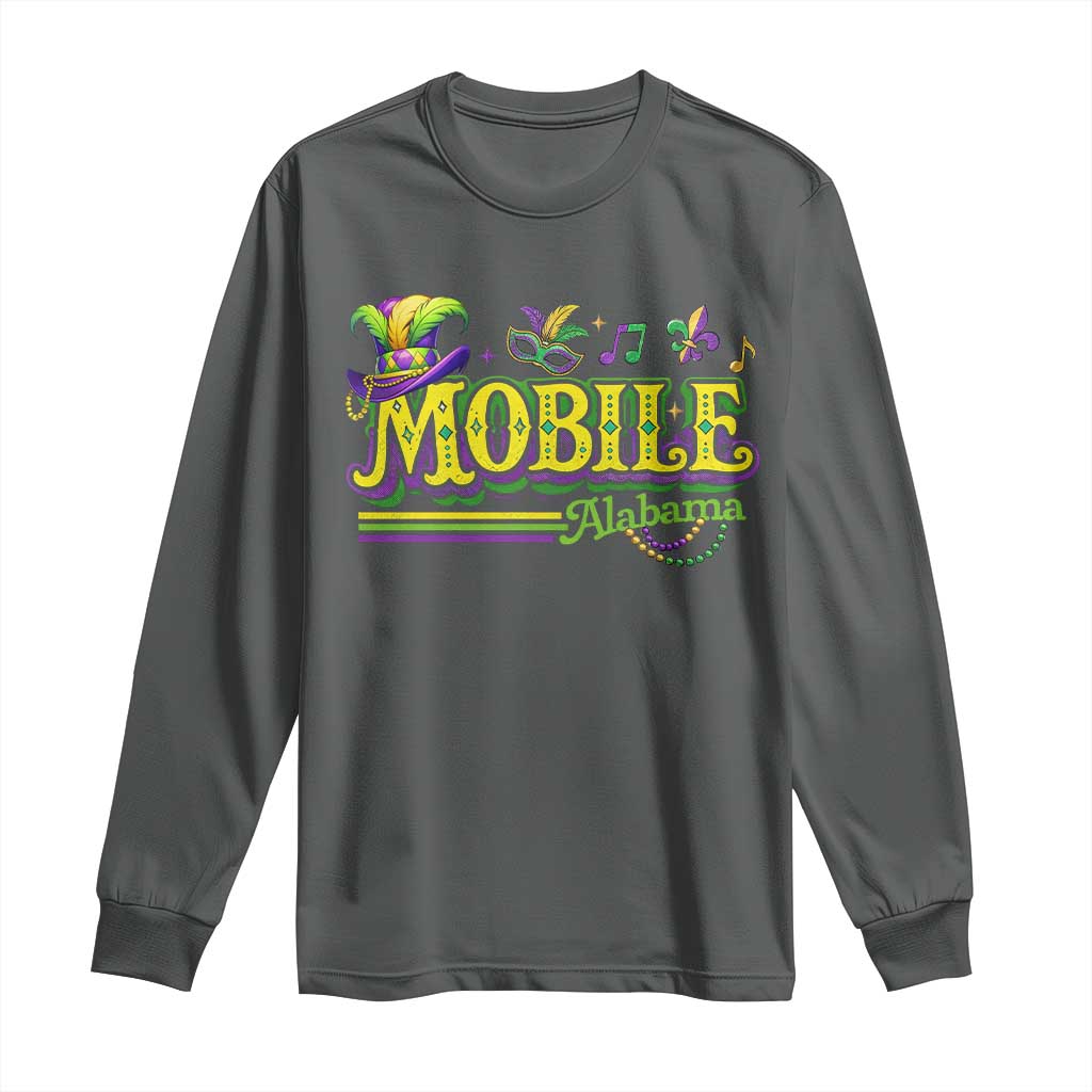 Mardi Gras Mobile Alabama AL Carnival Beads Long Sleeve Shirt