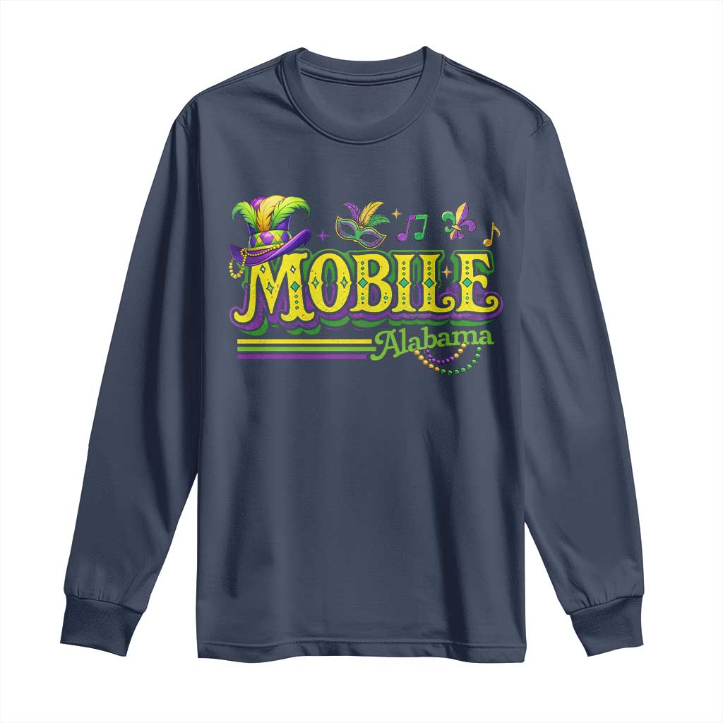 Mardi Gras Mobile Alabama AL Carnival Beads Long Sleeve Shirt