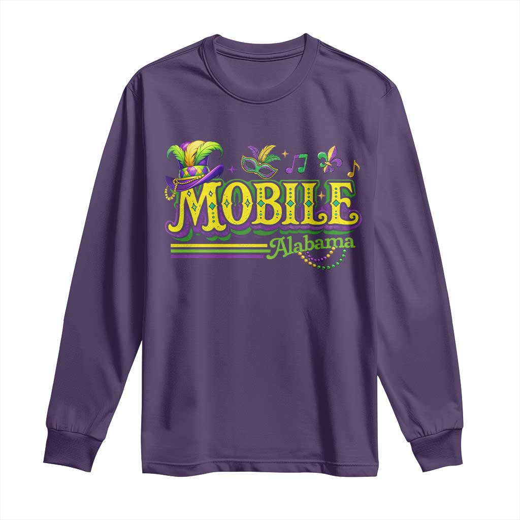 Mardi Gras Mobile Alabama AL Carnival Beads Long Sleeve Shirt