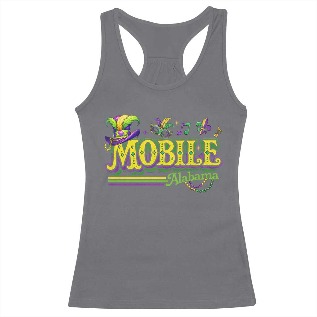Mardi Gras Mobile Alabama AL Carnival Beads Racerback Tank Top