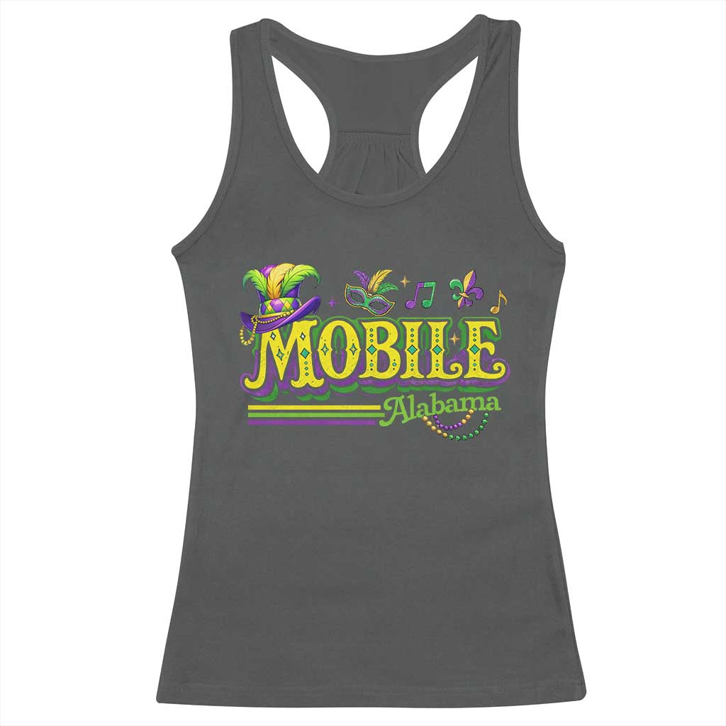 Mardi Gras Mobile Alabama AL Carnival Beads Racerback Tank Top