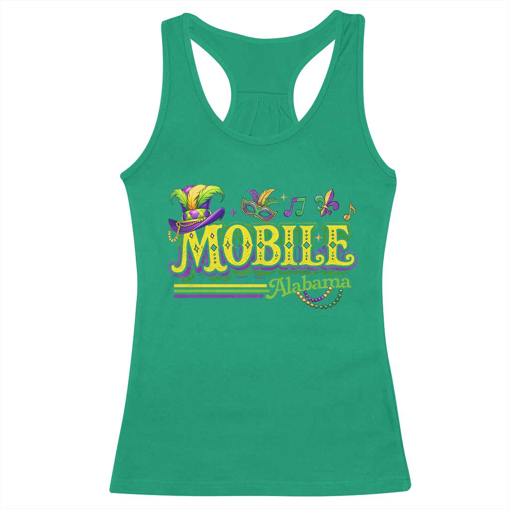 Mardi Gras Mobile Alabama AL Carnival Beads Racerback Tank Top