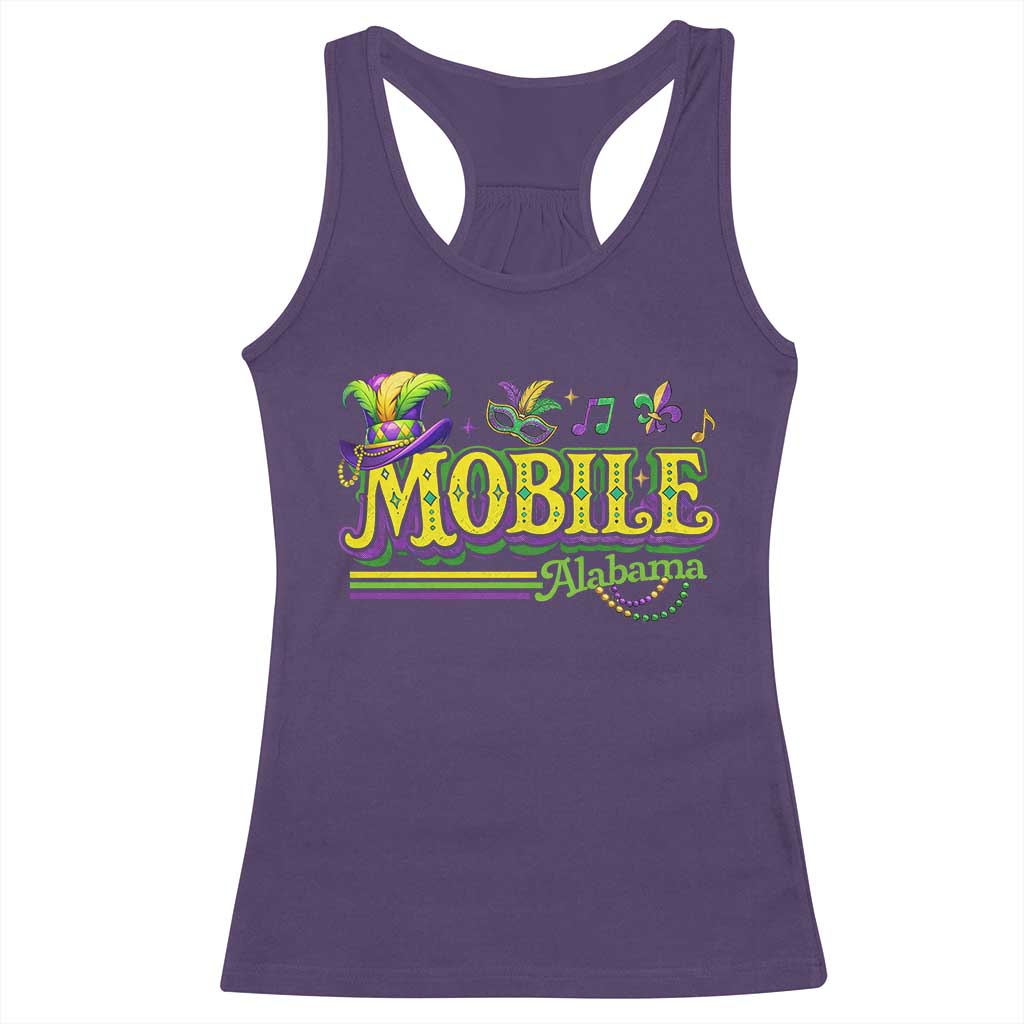 Mardi Gras Mobile Alabama AL Carnival Beads Racerback Tank Top