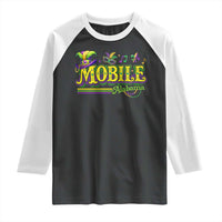 Mardi Gras Mobile Alabama AL Carnival Beads Raglan Shirt