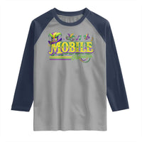 Mardi Gras Mobile Alabama AL Carnival Beads Raglan Shirt