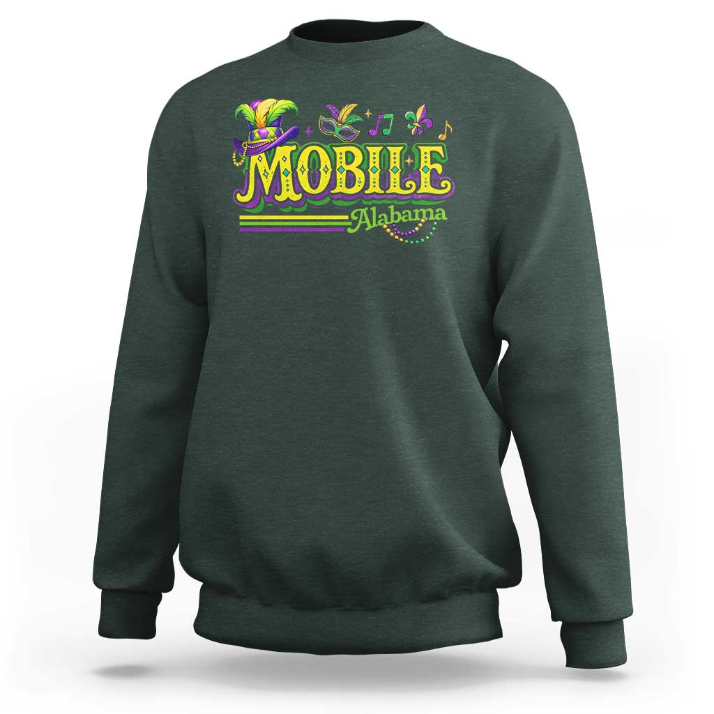 Mardi Gras Mobile Alabama AL Carnival Beads Sweatshirt