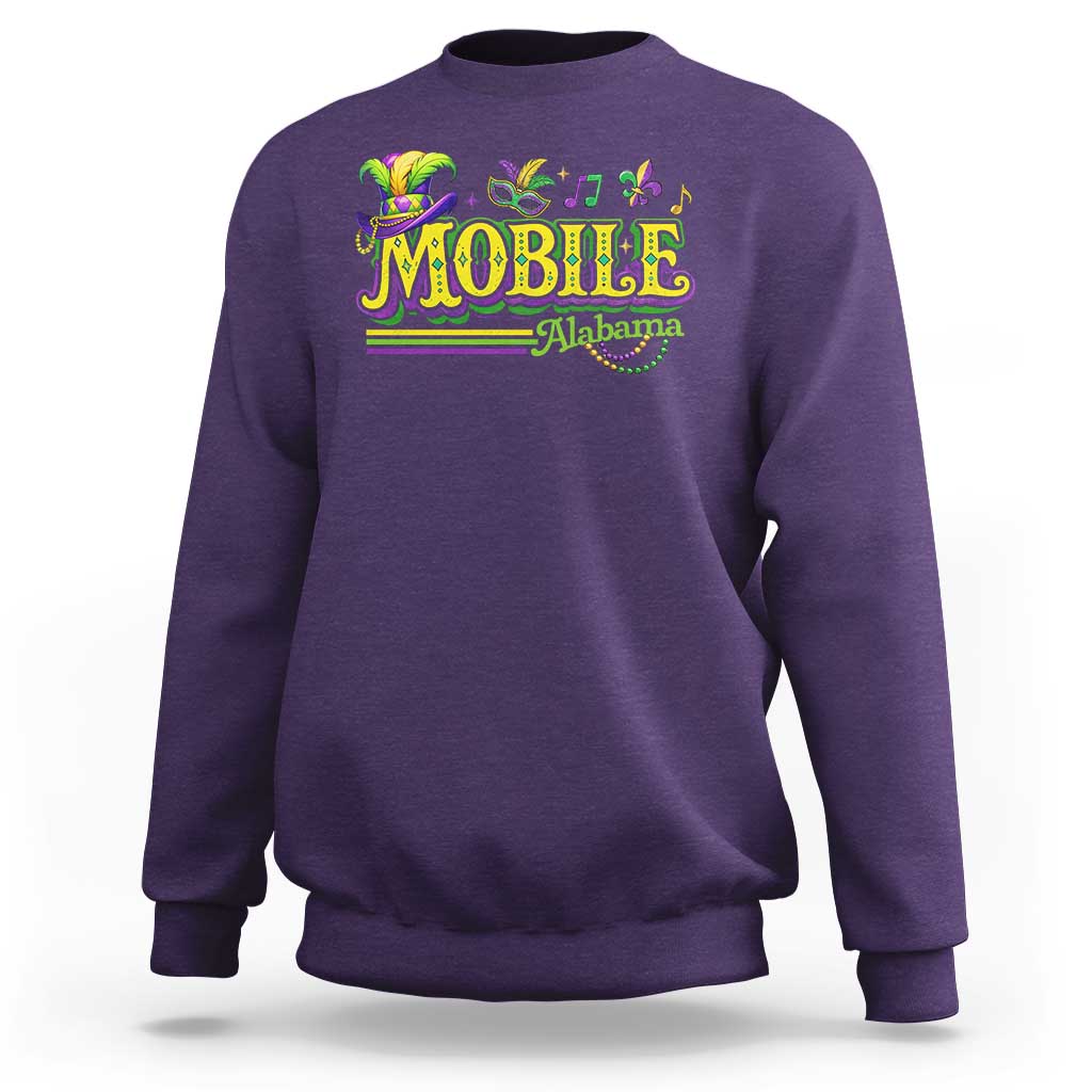 Mardi Gras Mobile Alabama AL Carnival Beads Sweatshirt