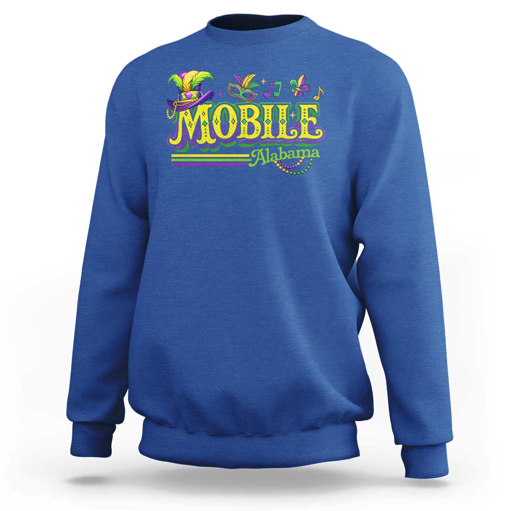 Mardi Gras Mobile Alabama AL Carnival Beads Sweatshirt