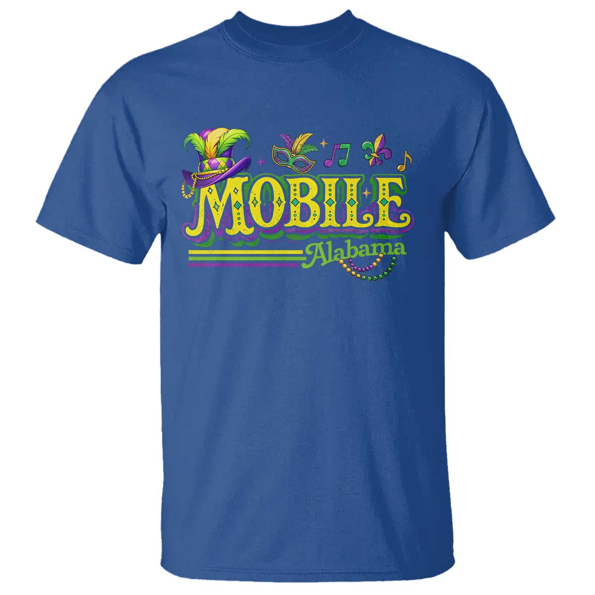 Mardi Gras Mobile Alabama AL Carnival Beads T Shirt