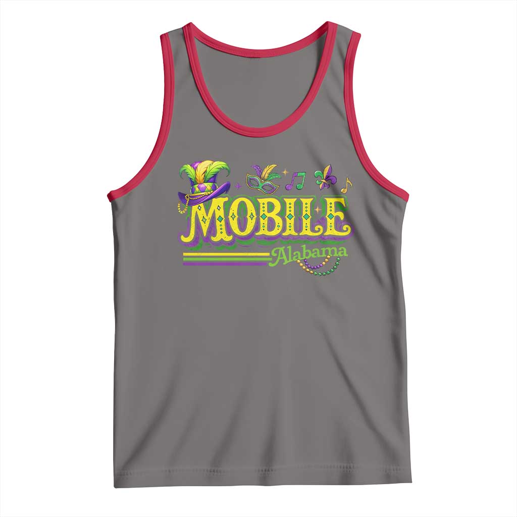 Mardi Gras Mobile Alabama AL Carnival Beads Tank Top