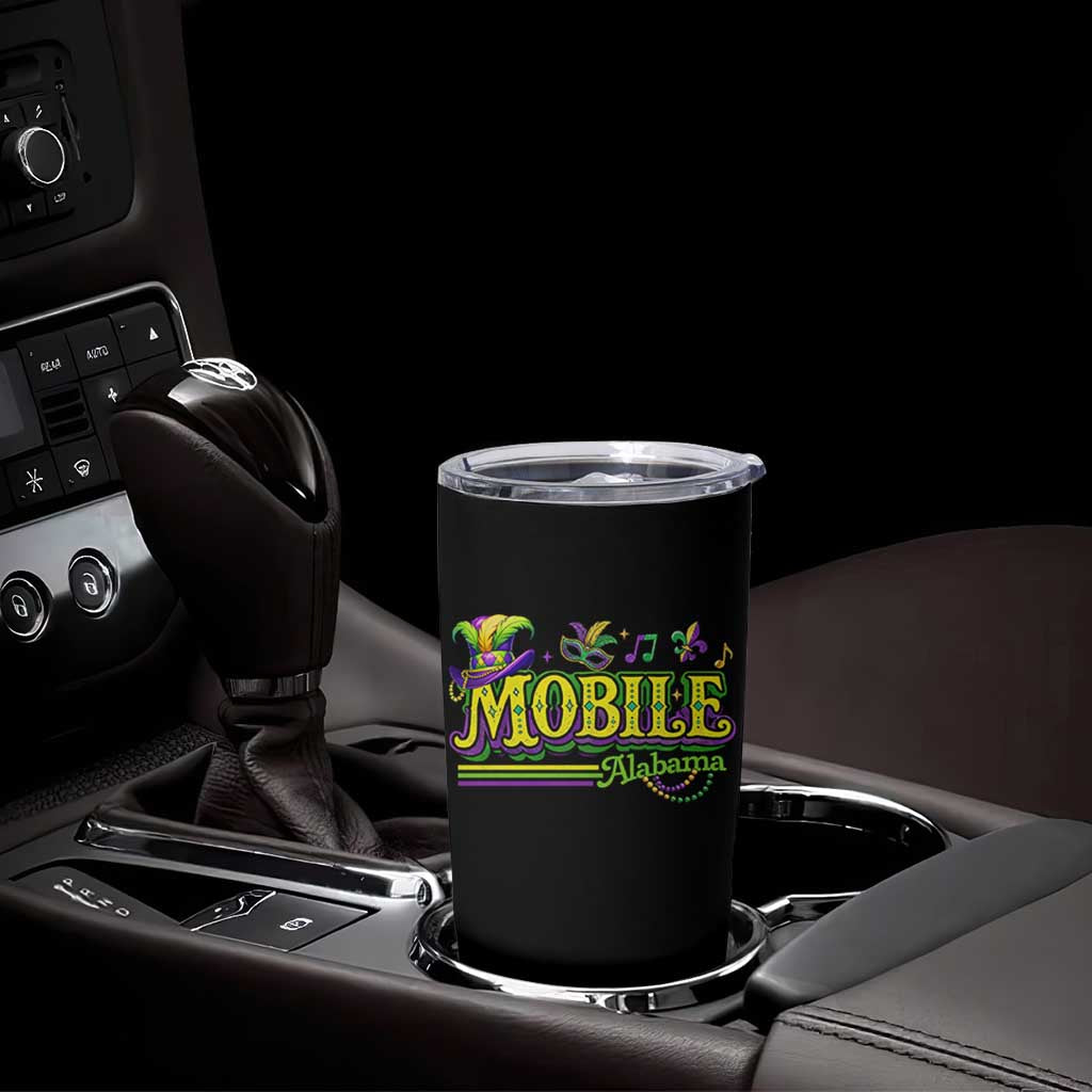 Mardi Gras Mobile Alabama AL Carnival Beads Tumbler Cup