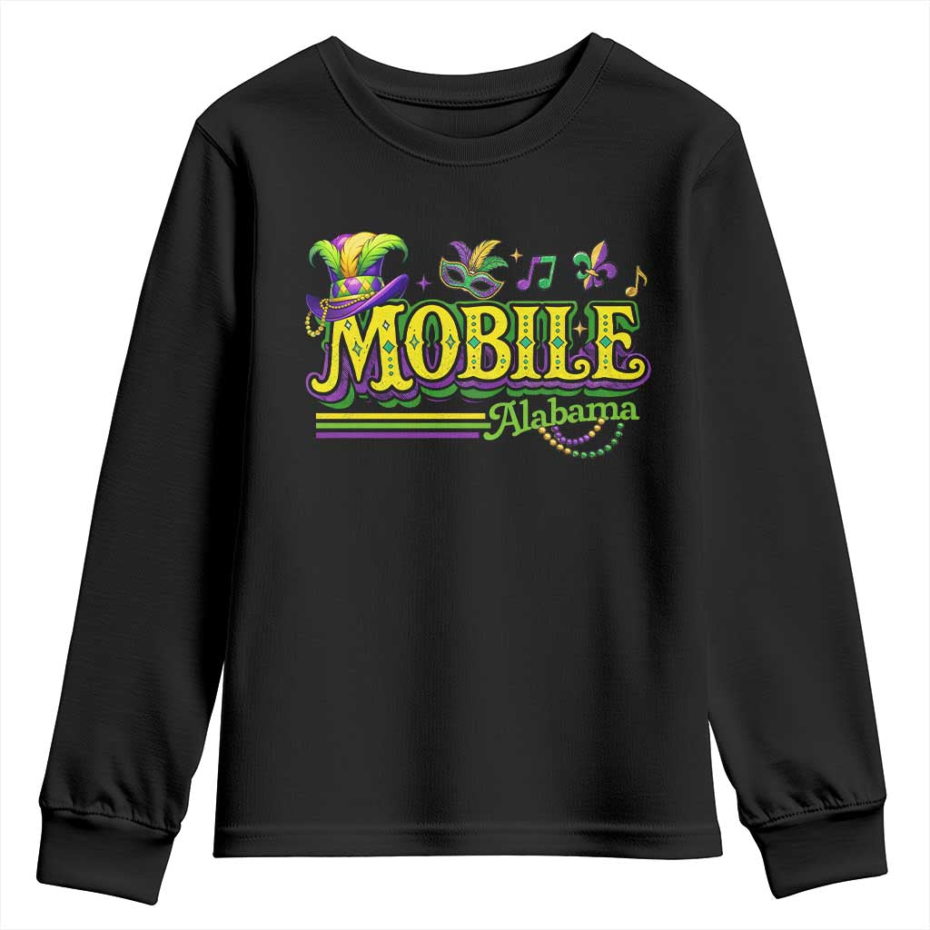 Mardi Gras Mobile Alabama AL Carnival Beads Youth Sweatshirt