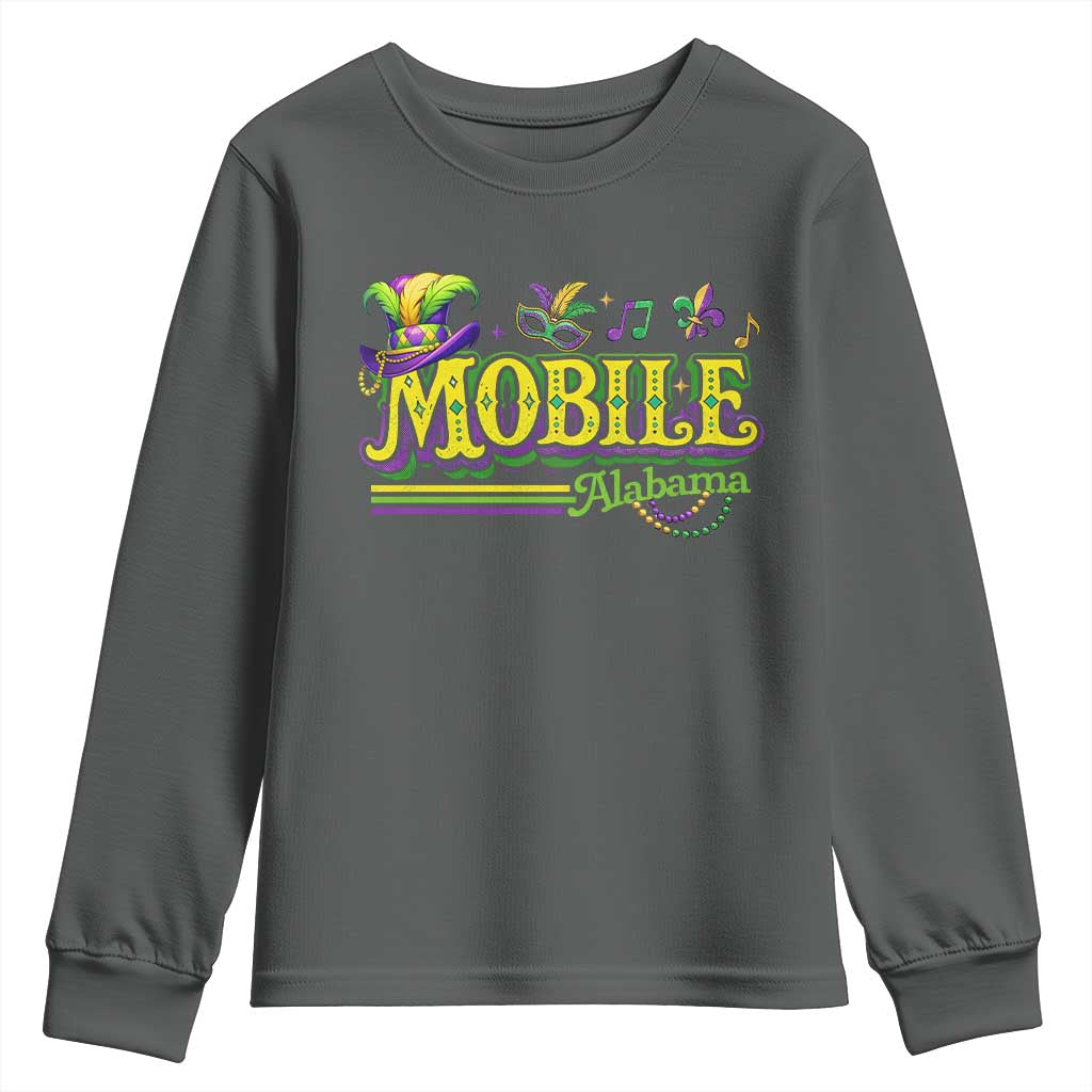 Mardi Gras Mobile Alabama AL Carnival Beads Youth Sweatshirt