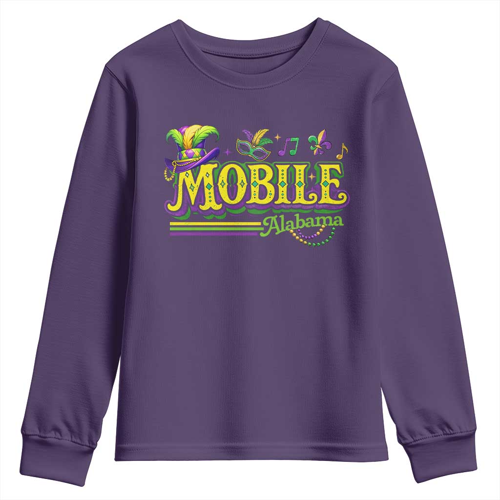 Mardi Gras Mobile Alabama AL Carnival Beads Youth Sweatshirt