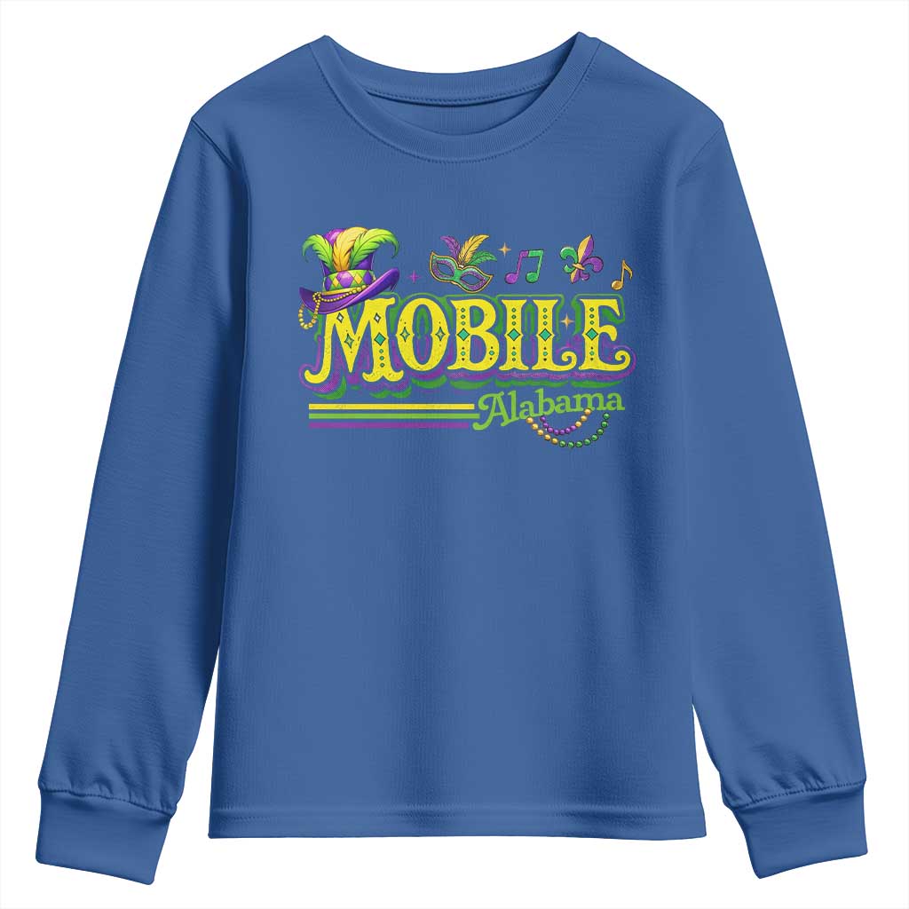 Mardi Gras Mobile Alabama AL Carnival Beads Youth Sweatshirt