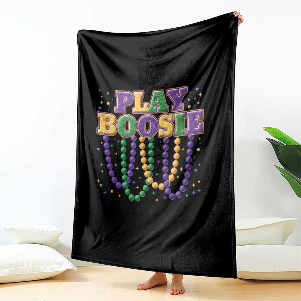 Funny Play Boosie Mardi Gras Throw Blanket Beads Fat Tuesday Carnival