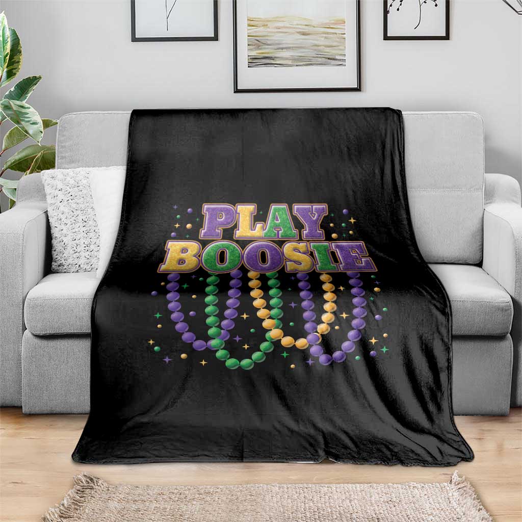 Funny Play Boosie Mardi Gras Throw Blanket Beads Fat Tuesday Carnival