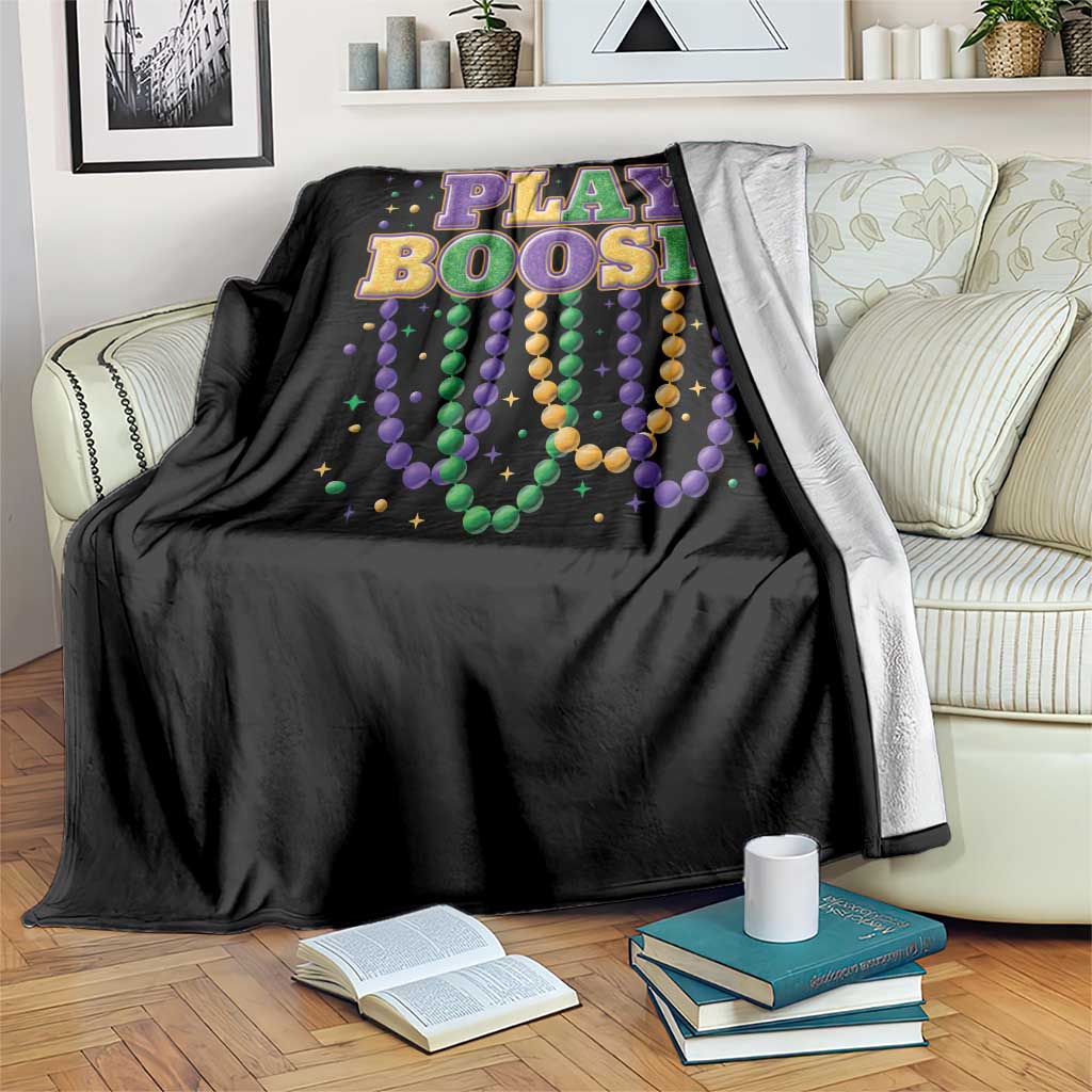 Funny Play Boosie Mardi Gras Throw Blanket Beads Fat Tuesday Carnival