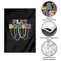 Funny Play Boosie Mardi Gras Garden Flag Beads Fat Tuesday Carnival